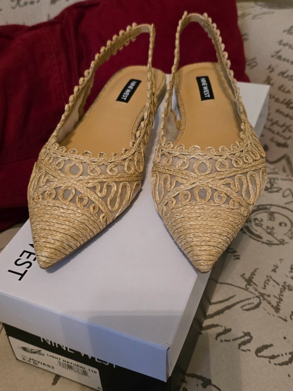 Nine West Light Natural sling back flat